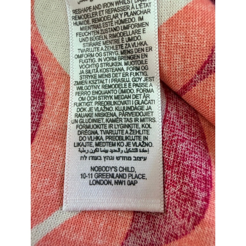 Nobody's Child Alexa Midi Dress Retro Wavy Print Pink Orange Size 16 (UK)/12 US - Picture 10 of 15